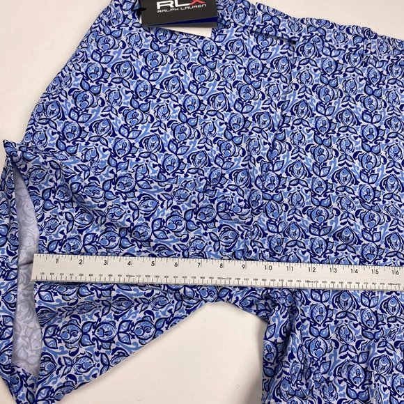 NEW RLX Ralph Lauren Golf Shorts Mens 38 Water Repellent Stretch Fish Print Blue - Picture 15 of 15